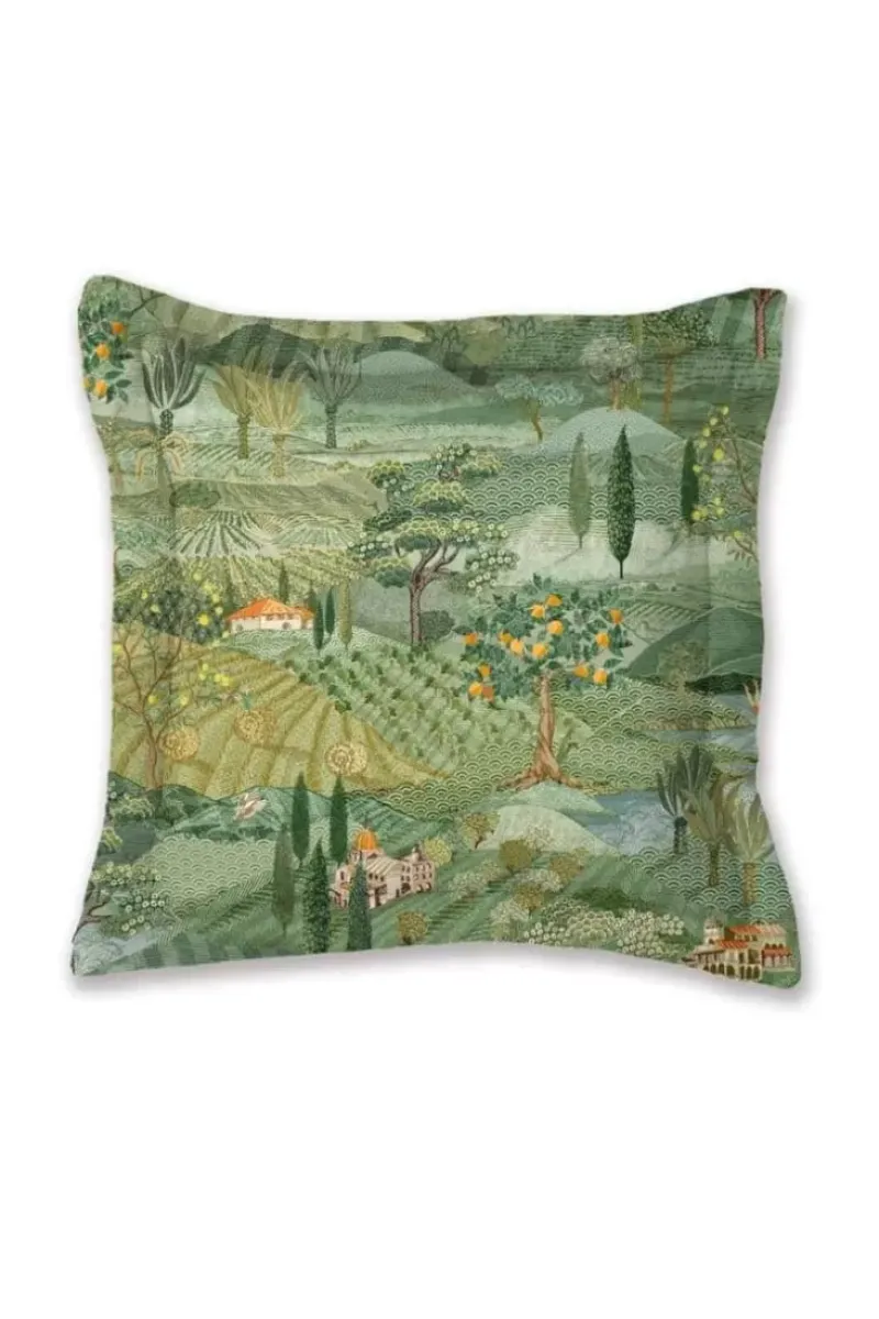 Vierkant Sierkussen Toscana Groen<Pip Studio New