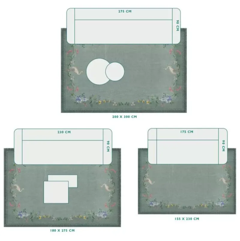 Vloerkleed Jolie By Pip /Groen<Pip Studio