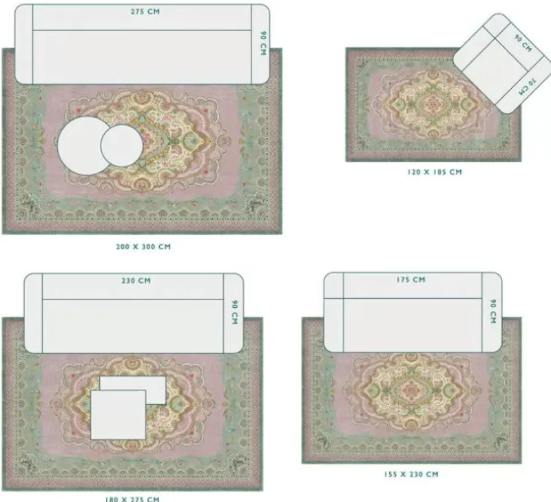 Vloerkleed Majorelle By Pip Lilac/Groen<Pip Studio Best