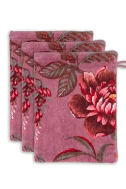 Washandje Set/3 Secret Garden Mauve 16X22Cm<Pip Studio Clearance